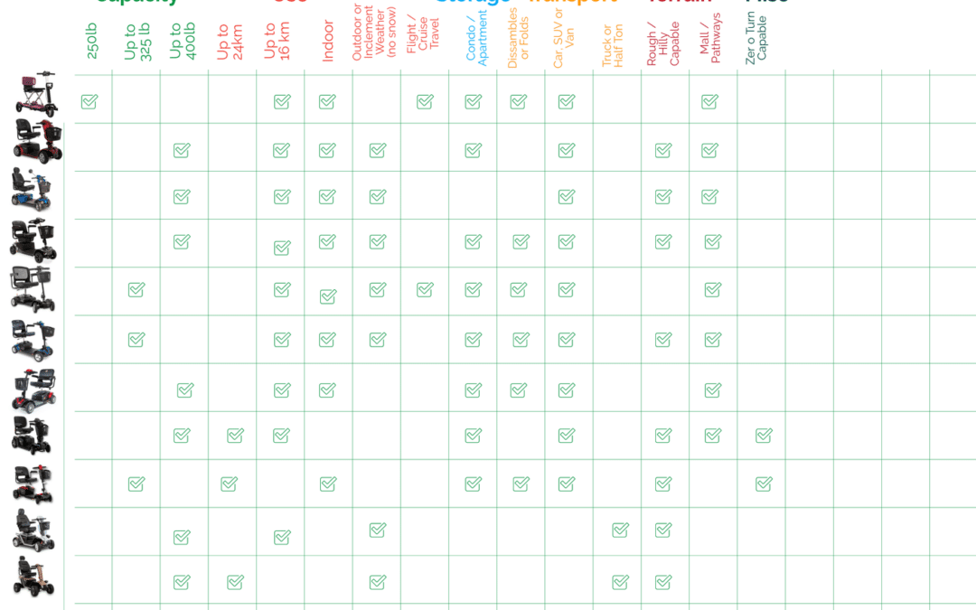 Mobility Scooter Lifestyle Matrix