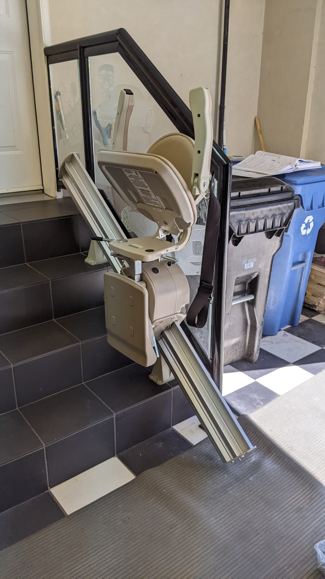 Portfolio 18 Stair Lift Installation in Garage