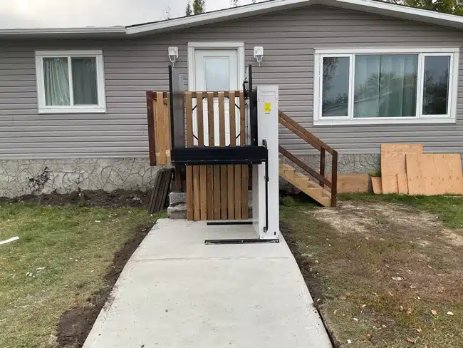 Portfolio 31 Vertical Platform Lift with Sidewalk Installation