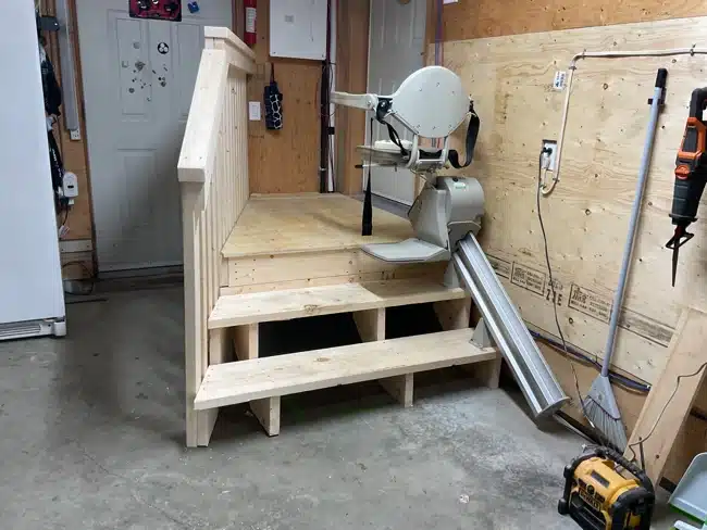 Stair Lift in Garage in Calgary Area